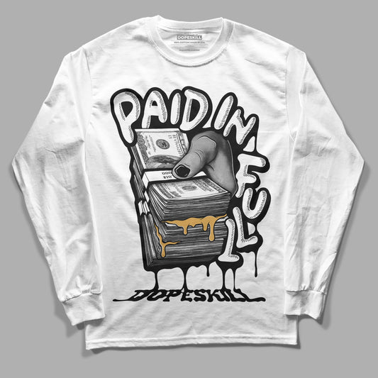 Jordan 11 "Gratitude" DopeSkill Long Sleeve T-Shirt Paid In Full Graphic Streetwear - White