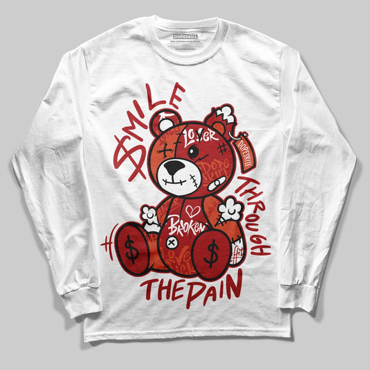 Nigel Sylvester x Air Jordan 4 ‘Brick by Brick’ DopeSkill Long Sleeve T-Shirt Smile Through The Pain Graphic Streetwear - White