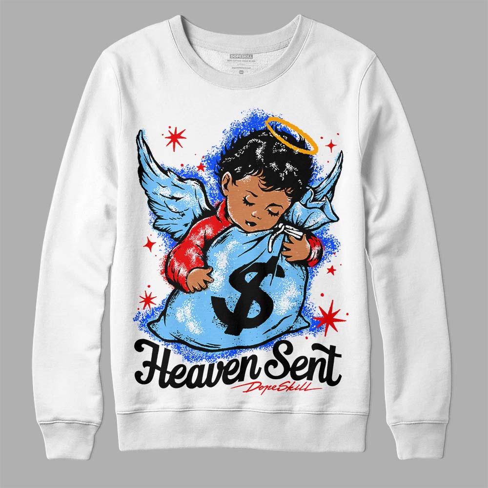 Travis Scott x Jordan 4 Retro 'Cactus Jack' DopeSkill Sweatshirt Heaven Sent Graphic Streetwear - White