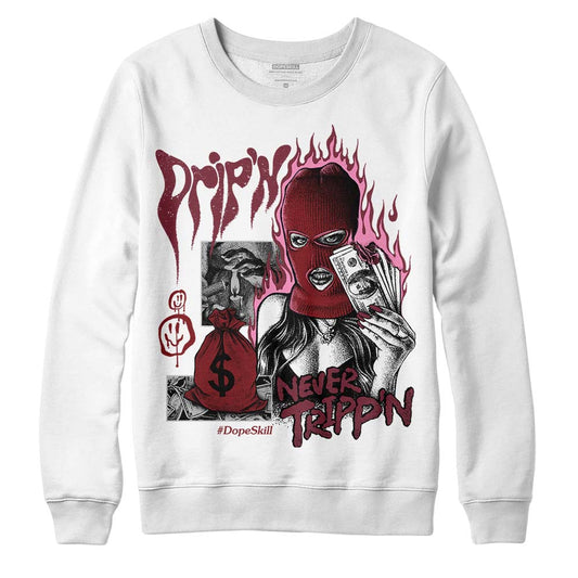Jordan 1 Retro High OG “Team Red” DopeSkill Sweatshirt Drip'n Never Tripp'n Graphic Streetwear - White