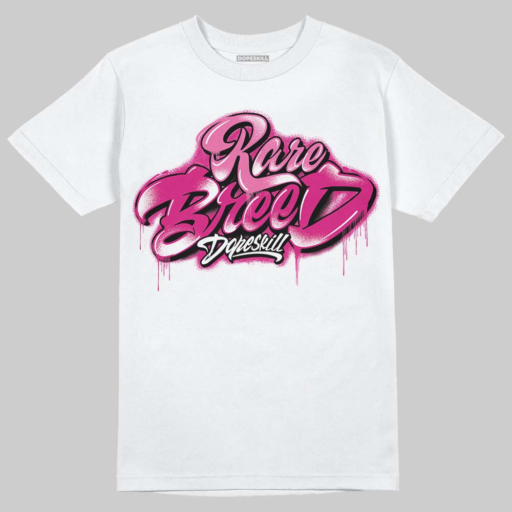 Rick Owens Pink Leather Low Sneakers DopeSkill T-Shirt Rare Breed Type Graphic Streetwear - White