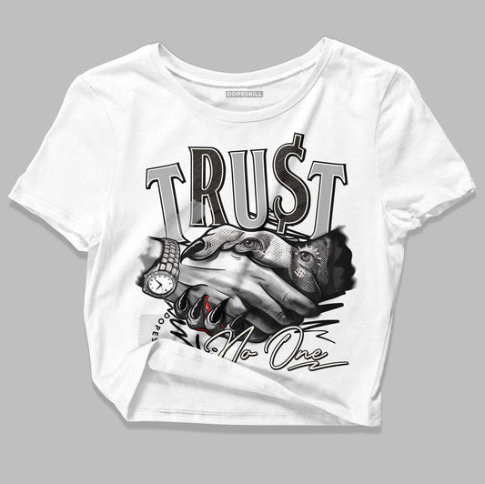 Jordan 3 “Off Noir” DopeSkill Women's Crop Top Trust No One Graphic Streetwear - WHite 