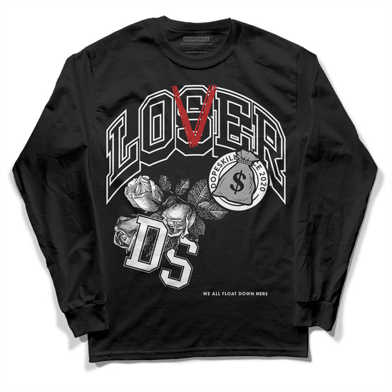 Jordan 14 "Black/White" DopeSkill Long Sleeve T-Shirt Loser Lover Graphic Streetwear - Black