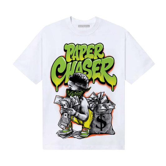 Neon Green Sneakers DopeSkill T-Shirt Paper Chaser Boy Graphic Streetwear - White