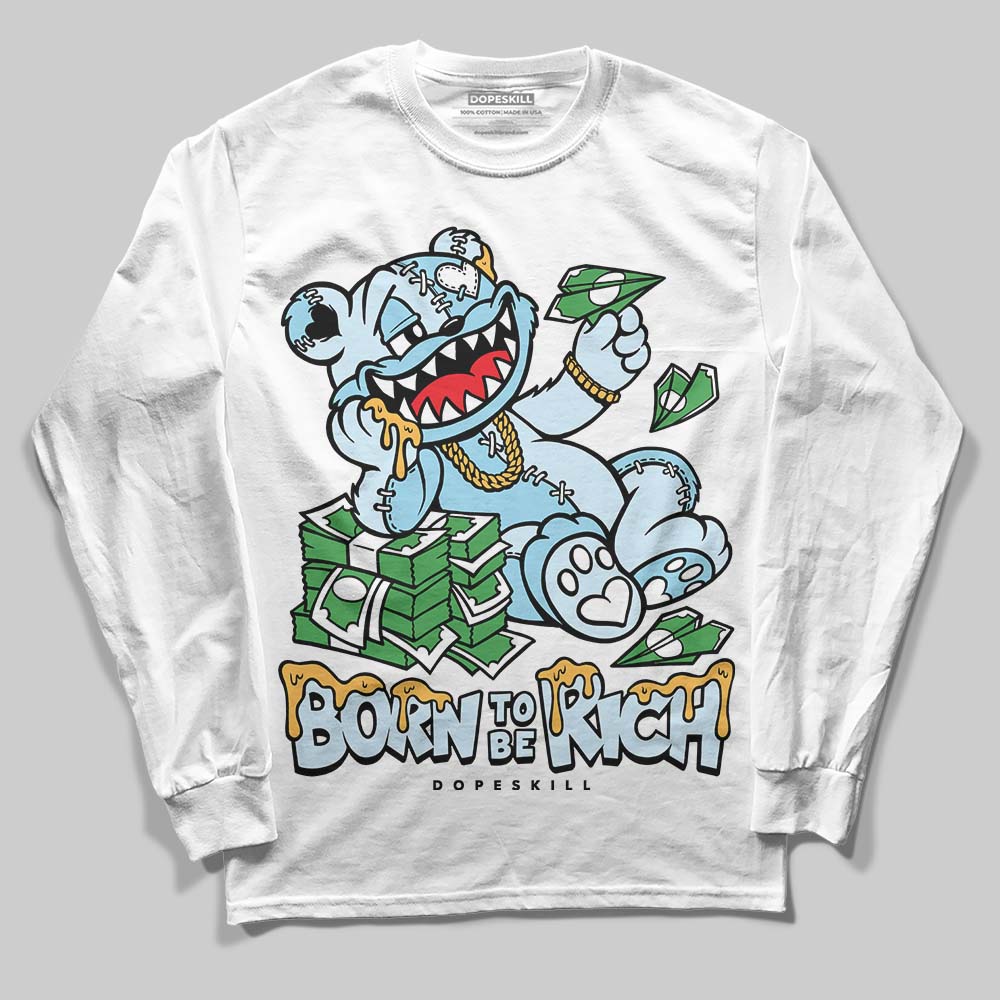 Vans Knu Stack Vintage Satin Dream Blue DopeSkill Long Sleeve T-Shirt Born To Be Rich Graphic Streetwear - White