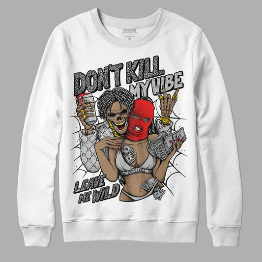 Jordan Spizike Low Bred DopeSkill Sweatshirt Don't Kill My Vibe  Graphic Streetwear - White 