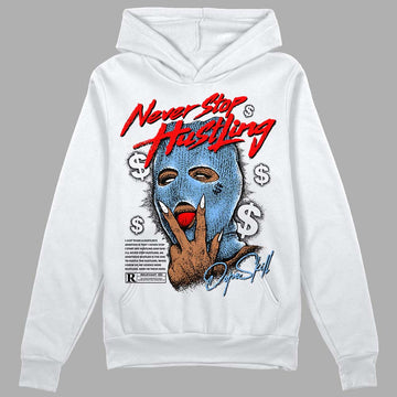 Jordan 9 Powder Blue DopeSkill Hoodie Sweatshirt Never Stop Hustling Graphic Streetwear - White