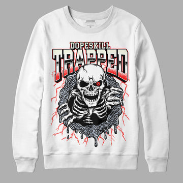 Jordan 3 Retro White Cement Reimagined DopeSkill Sweatshirt Trapped Halloween Graphic Streetwear - White