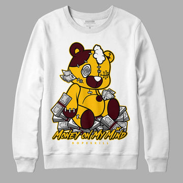 Dunk Yellow Bordeaux DopeSkill Sweatshirt MOMM Bear Graphic Streetwear - White