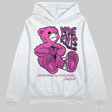 Jordan 4 GS “Hyper Violet” DopeSkill Hoodie Sweatshirt Love Kills Graphic Streetwear - White