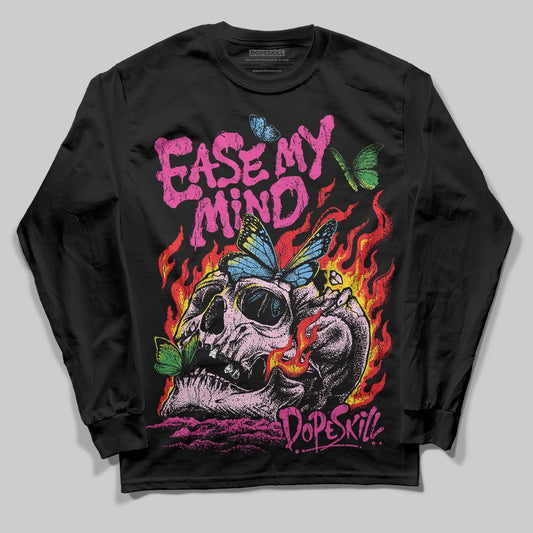 Pink Sneakers DopeSkill Long Sleeve T-Shirt Ease My Mind Graphic Streetwear - Black