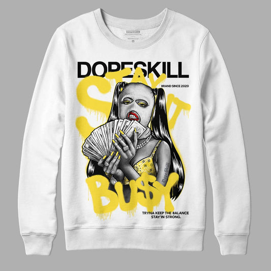 Jordan 11 Low 'Yellow Snakeskin' DopeSkill Sweatshirt Stay It Busy Graphic Streetwear - White