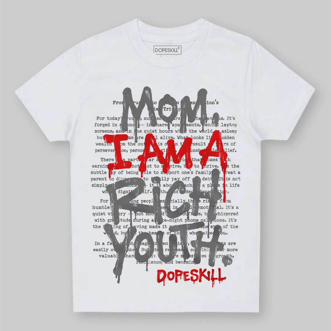 Grey Sneakers DopeSkill Toddler Kids T-shirt Mom, I Am A Rich Youth Graphic Streetwear - White 