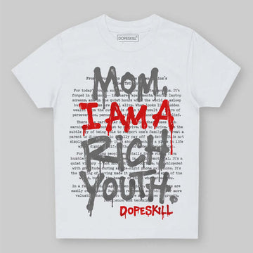 Grey Sneakers DopeSkill Toddler Kids T-shirt Mom, I Am A Rich Youth Graphic Streetwear - White 