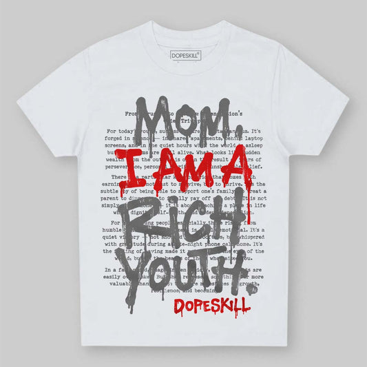 Grey Sneakers DopeSkill Toddler Kids T-shirt Mom, I Am A Rich Youth Graphic Streetwear - White 