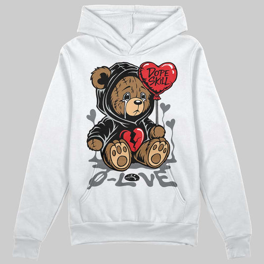 Jordan 4 “Fear” DopeSkill Hoodie Sweatshirt Broken Bear Graphic Streetwear - White