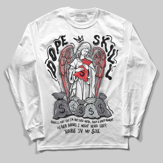 Jordan 4 “Fear” DopeSkill Long Sleeve T-Shirt Angels Graphic Streetwear - White 