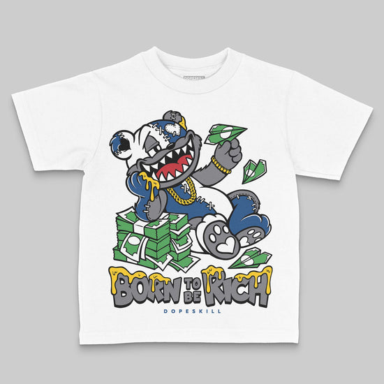 Jordan 9 Retro 'Flint Grey' 2026' DopeSkill Toddler Kids T-shirt Born To Be Rich Graphic Streetwear - White