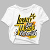 Jordan 6 “Yellow Ochre” DopeSkill Women's Crop Top LOVE Graphic Streetwear - WHite