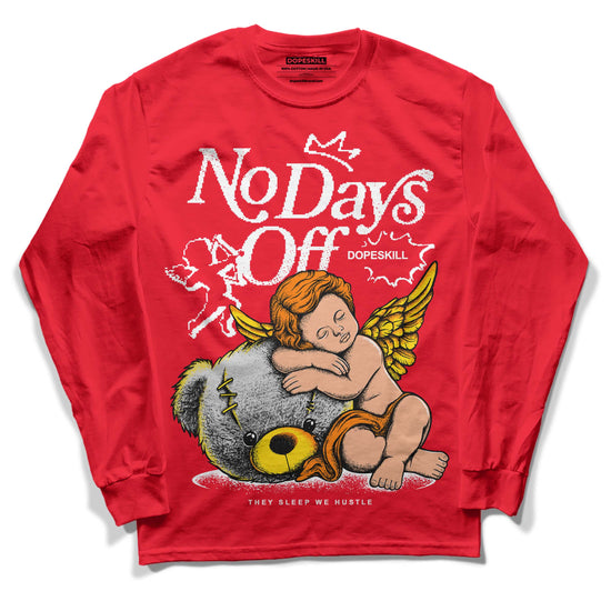 Jordan 4 Red Thunder DopeSkill Red Long Sleeve T-Shirt New No Days Off Graphic Streetwear