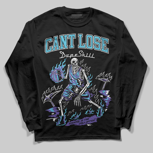 Jordan 8 Retro 'Aqua' 2025 DopeSkill Long Sleeve T-Shirt Cant Lose Graphic Streetwear - Black