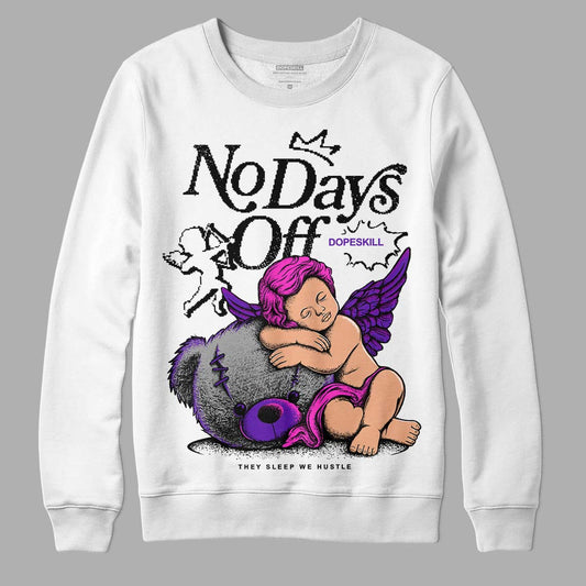 Jordan 13 Court Purple DopeSkill Sweatshirt New No Days Off Graphic Streetwear - White