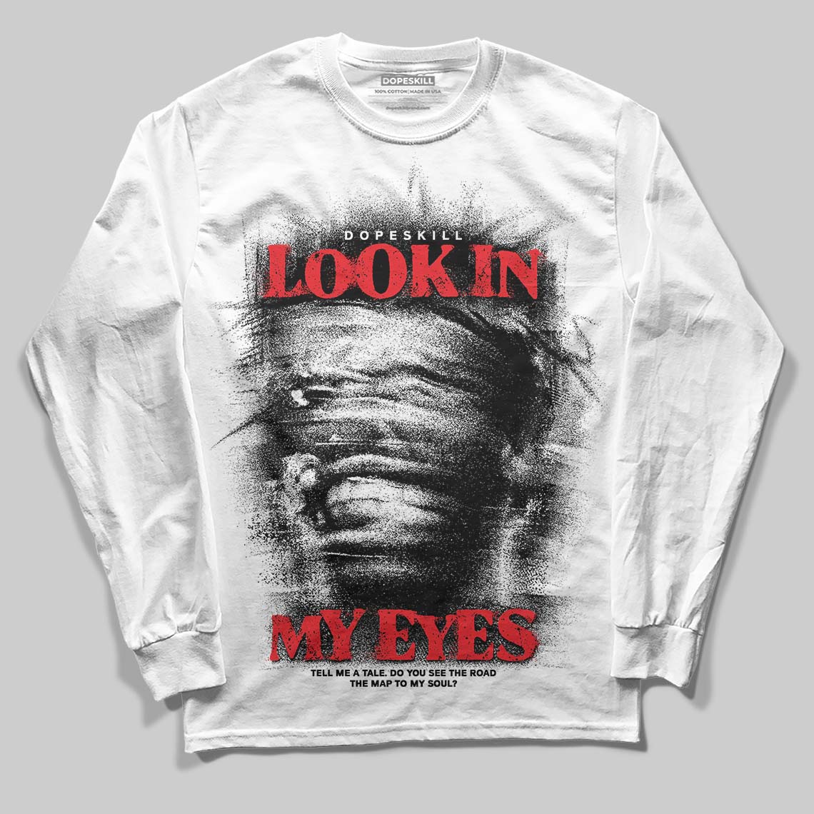 Black and White Sneakers DopeSkill Long Sleeve T-Shirt Look In My Eyes Graphic Streetwear - White 