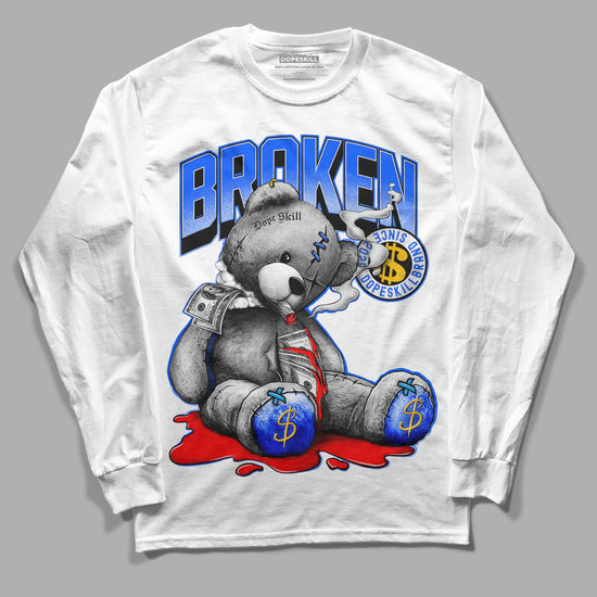 Royal Blue Sneakers DopeSkill Long Sleeve T-Shirt Sick Bear Graphic Streetwear - White 