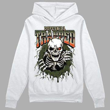 Olive Sneakers DopeSkill Hoodie Sweatshirt Trapped Halloween Graphic Streetwear - White