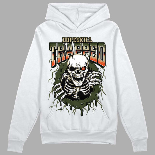 Olive Sneakers DopeSkill Hoodie Sweatshirt Trapped Halloween Graphic Streetwear - White