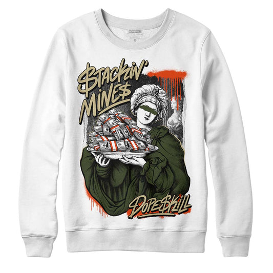 Olive Sneakers DopeSkill Sweatshirt Stackin Mines Graphic Streetwear - White