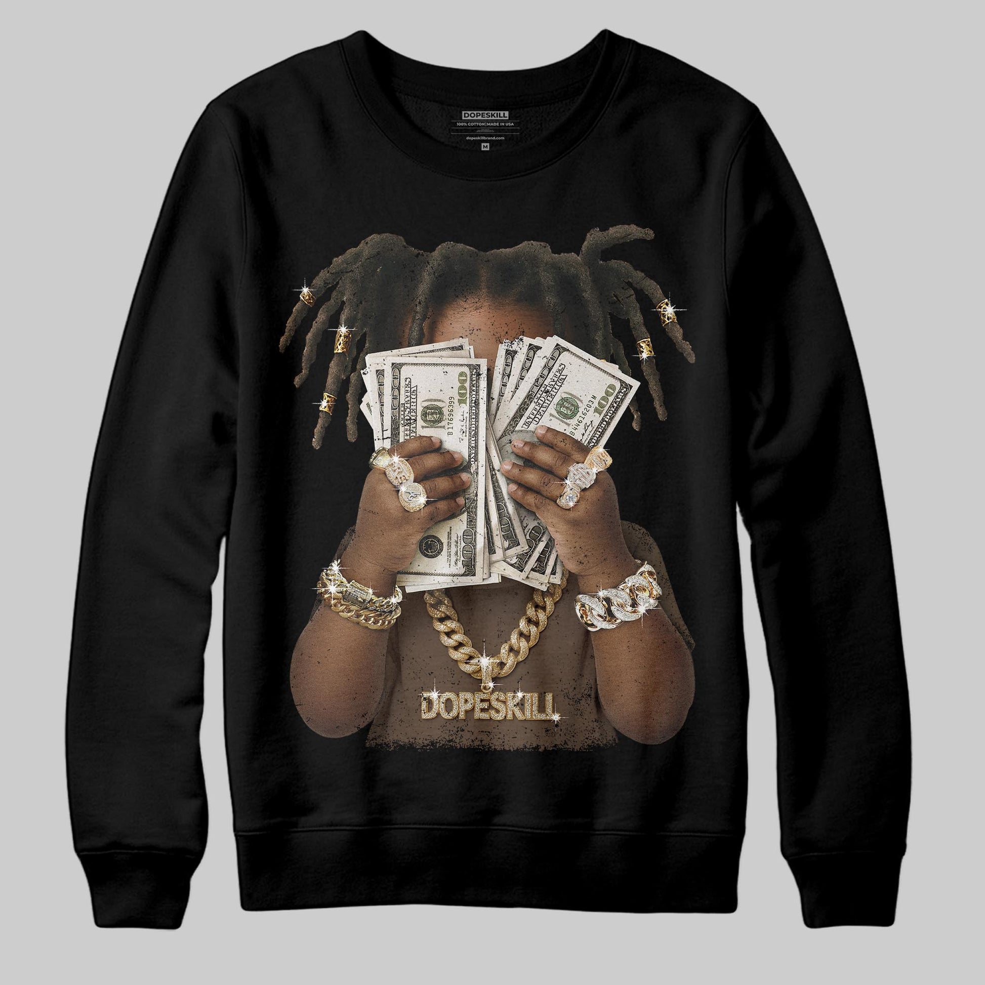 A Ma Maniére x Air Jordan 4 “Dark Mocha” DopeSkill Sweatshirt Rich Youth Graphic Streetwear - Black