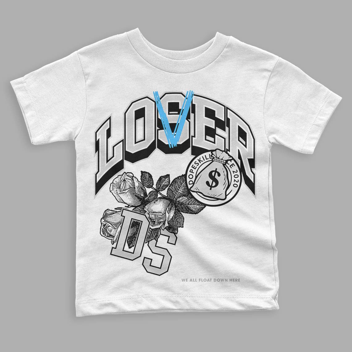 Dunk Low ‘Pure Platinum’ DopeSkill Toddler Kids T-shirt Loser Lover Graphic Streetwear - White