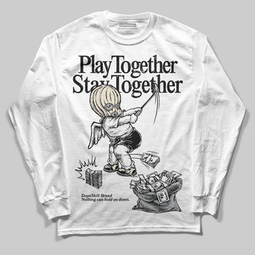 Jordan 5 Retro Reverse Metallic DopeSkill Long Sleeve T-Shirt Play together, Stay together Graphic Streetwear - White