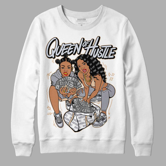 Jordan 4 Retro Frozen Moments DopeSkill Sweatshirt Queen Of Hustle Graphic Streetwear - White 