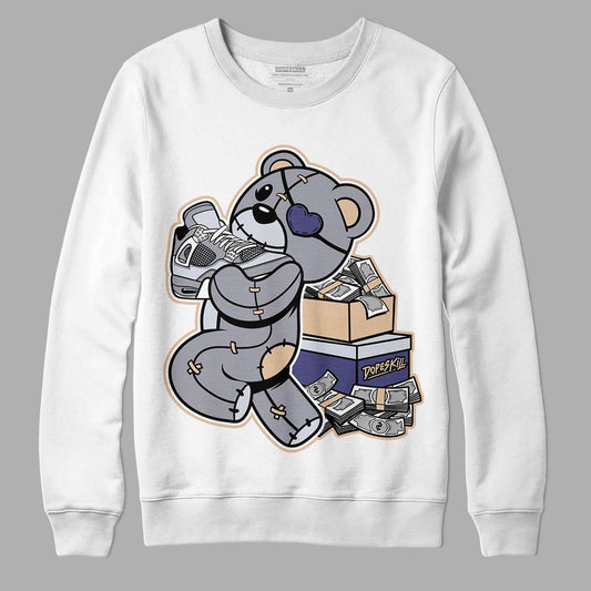 Jordan 4 Retro Frozen Moments DopeSkill Sweatshirt Bear Steals Sneaker Graphic Streetwear - White 