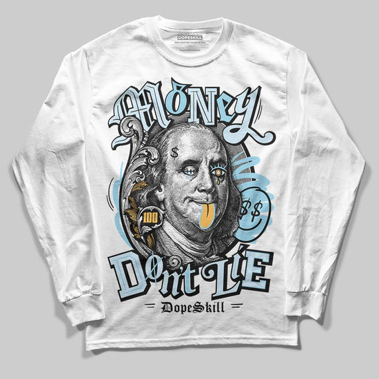 Vans Knu Stack Vintage Satin Dream Blue DopeSkill Long Sleeve T-Shirt Money Don't Lie Graphic Streetwear - White 