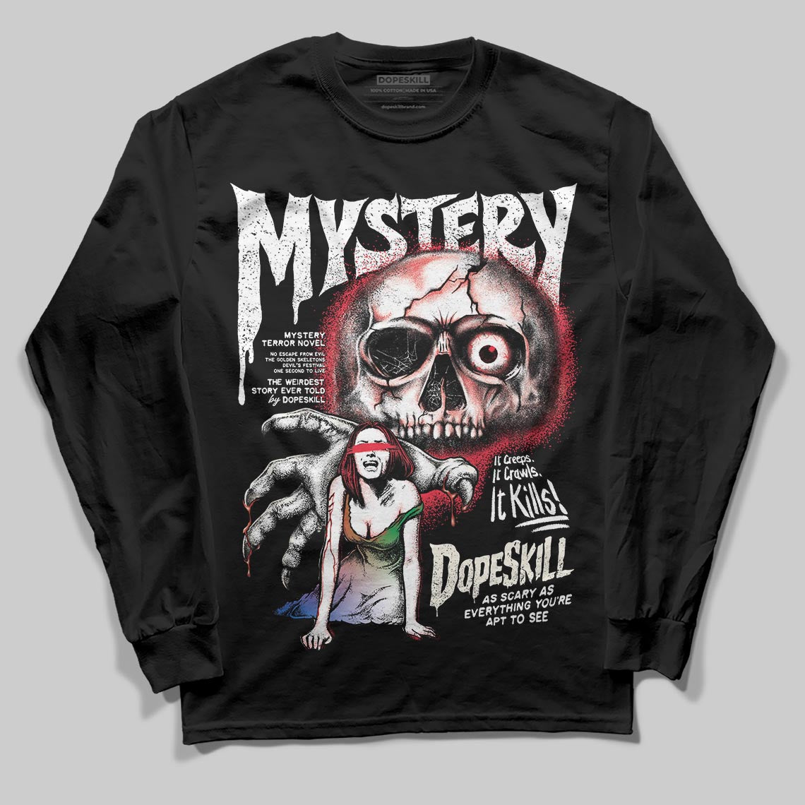 Jordan 11 Retro 285 Atlanta DopeSkill Long Sleeve T-Shirt Mystery Ghostly Grasp Graphic Streetwear - Black