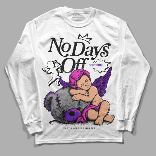 Jordan 13 Court Purple DopeSkill Long Sleeve T-Shirt New No Days Off Graphic Streetwear - White 