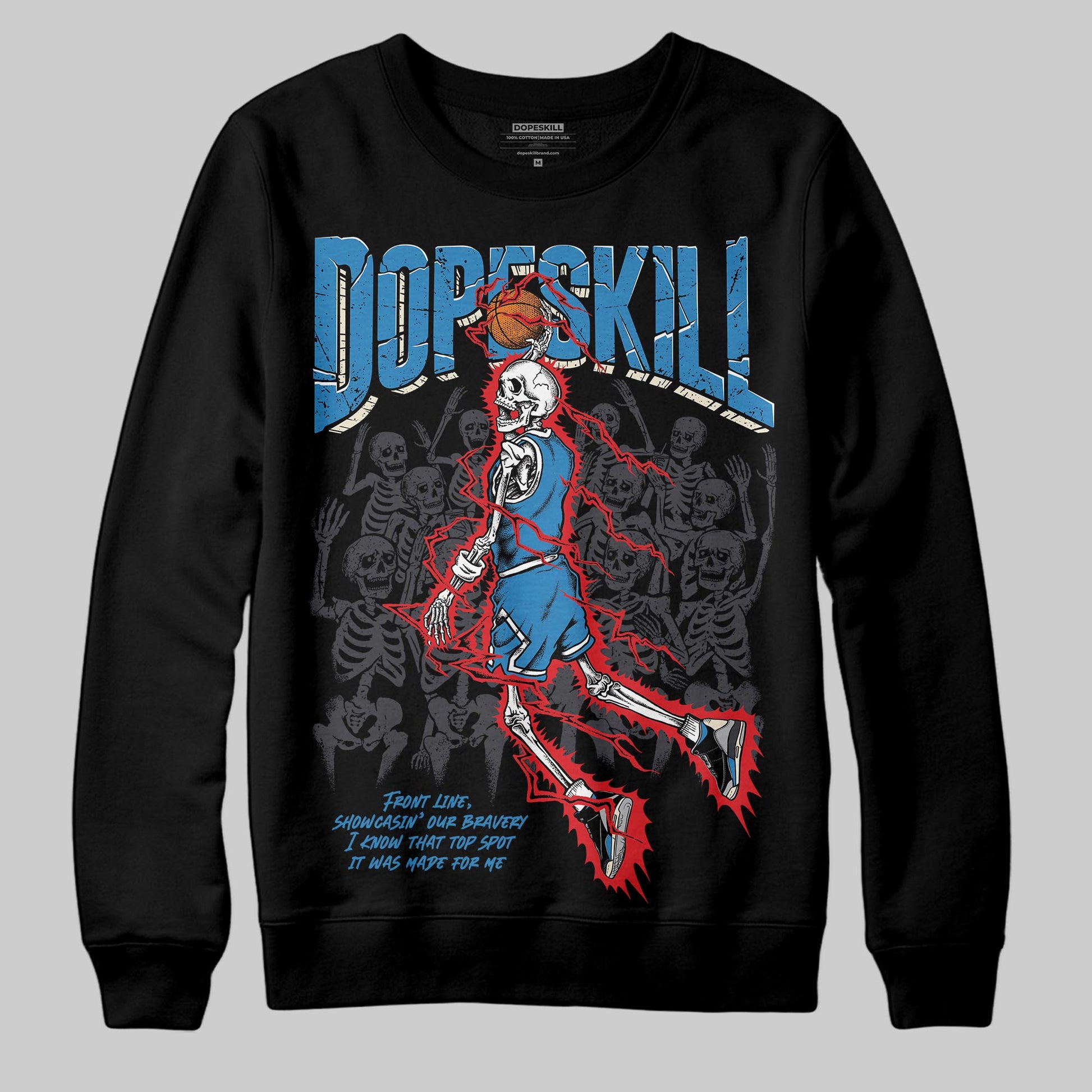Jordan 3 Retro OG Rare Air DopeSkill Sweatshirt Thunder Dunk Graphic Streetwear - Black