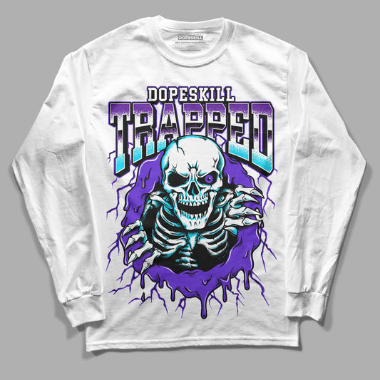 Jordan 6 "Aqua" DopeSkill Long Sleeve T-Shirt Trapped Halloween Graphic Streetwear - White 