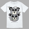 Jordan 1 Retro Low OG Black Cement DopeSkill T-Shirt New Double Bear Graphic Streetwear - White