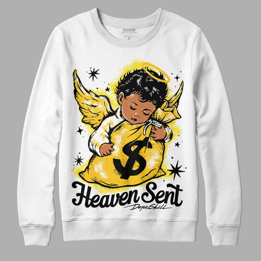 Jordan 4 Retro “Vivid Sulfur” DopeSkill Sweatshirt Heaven Sent Graphic Streetwear - White