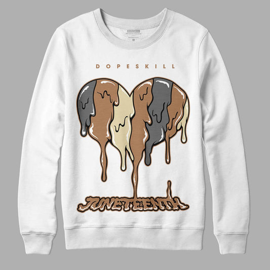 Jordan 6 WMNS Gore-Tex Brown Kelp DopeSkill Sweatshirt Juneteenth Heart Graphic Streetwear - White