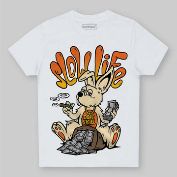 Orange, Black and White Sneakers DopeSkill Toddler Kids T-shirt Slow Life Graphic Streetwear - White