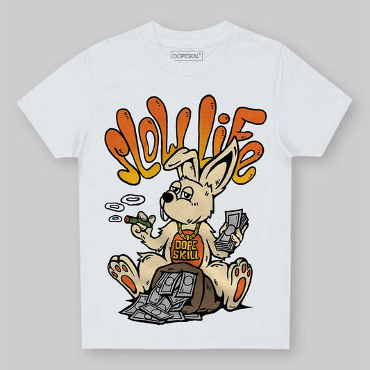 Orange, Black and White Sneakers DopeSkill Toddler Kids T-shirt Slow Life Graphic Streetwear - White