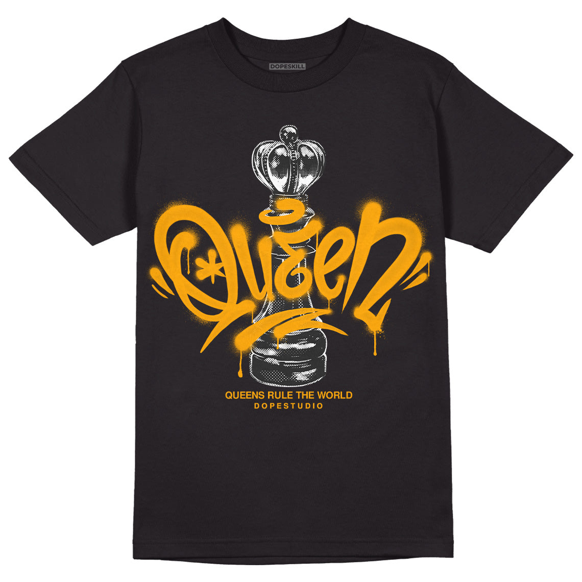 Jordan 12 Retro Black Taxi DopeSkill T-Shirt Queen Chess Graphic Streetwear - Black