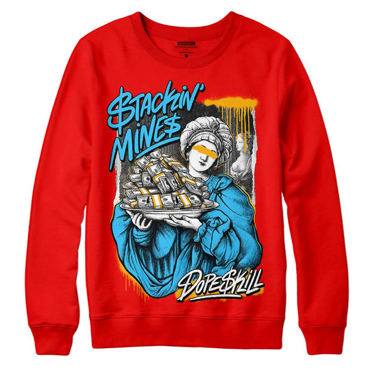 Red Sneakers DopeSkill Red Sweatshirt Stackin Mines Graphic Streetwear