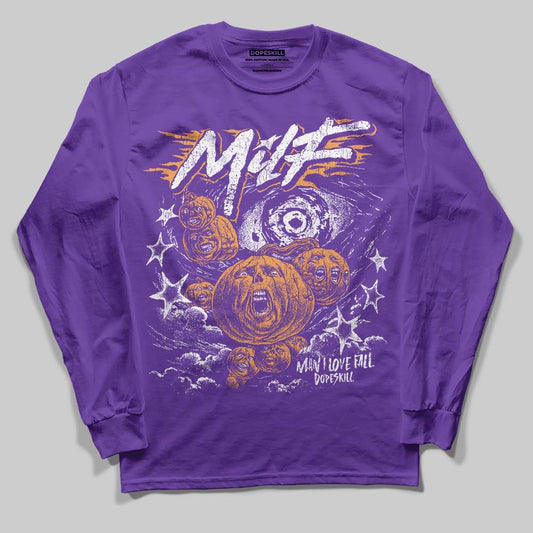 PURPLE Sneakers DopeSkill Purple Long Sleeve T-Shirt MILF Graphic Streetwear