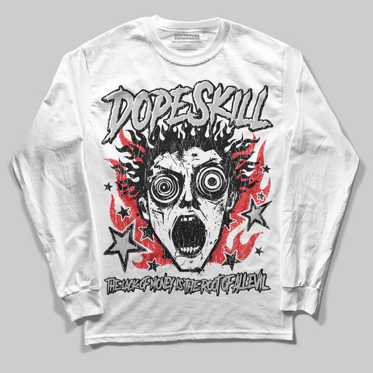 Grey Sneakers DopeSkill Long Sleeve T-Shirt Root of Evil Graphic Streetwear - White